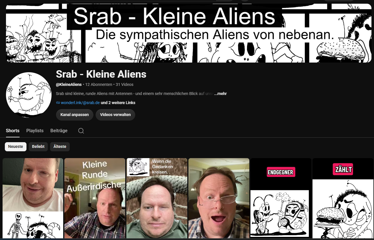 Es gibt die Srabs auch auf YouTube – Die Srabs sind inzwischen nicht nur auf Papier, auf der Webseite oder im Etsy-Shop unterwegs. Sie haben auch ihren eigenen Platz auf YouTube gefunden